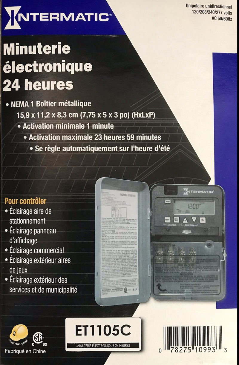 Intermatic 24 Hr Elec, Time Switch, 30A 120-277V 1 Circuit