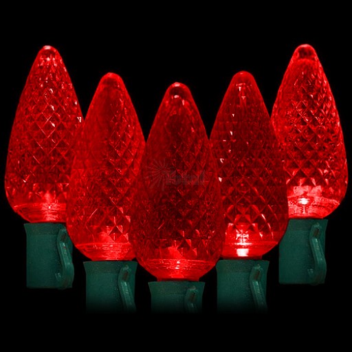 Holiday Lighting G61061 GCH-C9-50L-R 7.5W Red 35'FT LED C9 Str