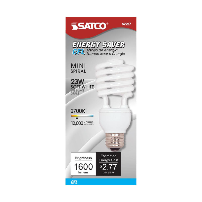 Satco S7227 / 23W / T2 / Warm White / Compact Fluorescent / E2