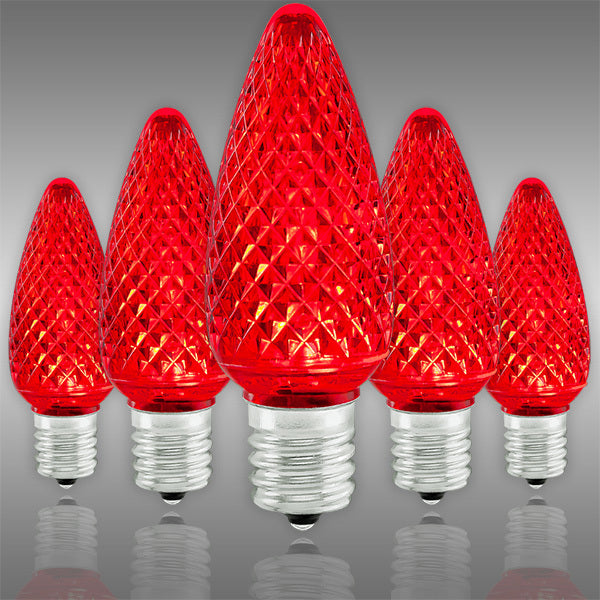 CMS-C9RED / LED / C9 Faceted / Red / 130V / 25PK