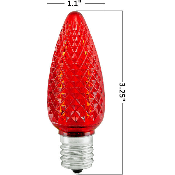 CMS-C9RED / LED / C9 Faceted / Red / 130V / 25PK